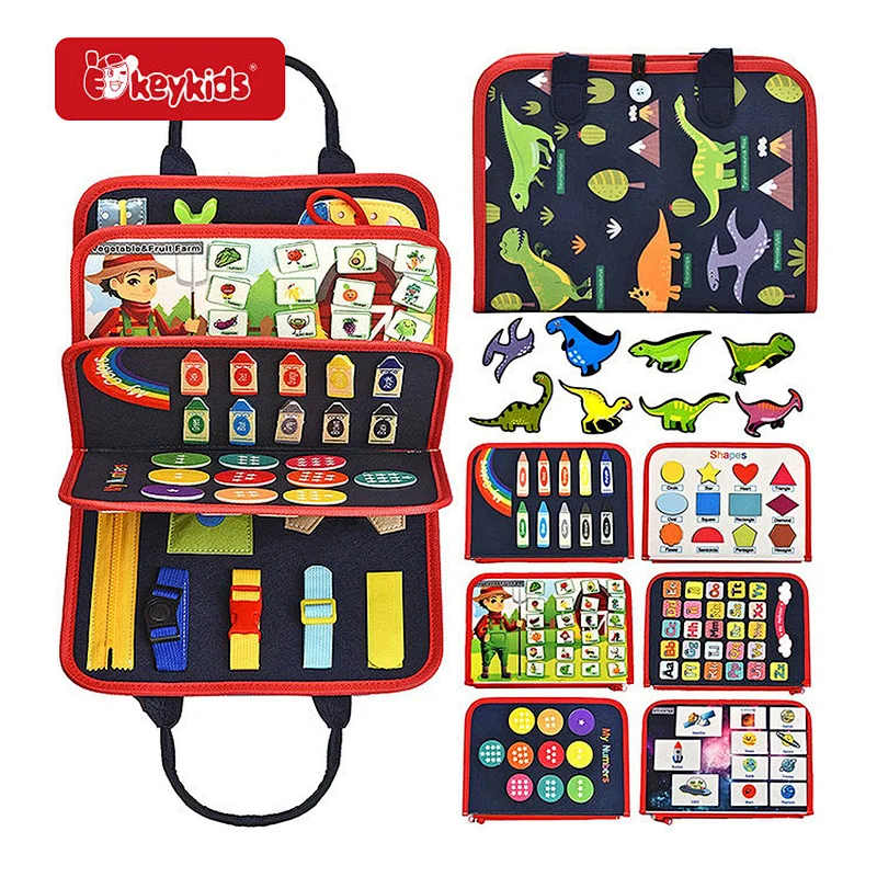Early Educational Activity Sensory Foldable Felt Busy Board Book For Kids W12D519